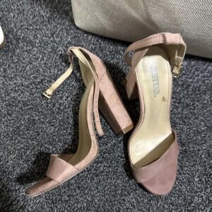 JustFab Women's Pink Block Heel Sandals